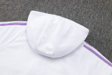 24-25 Germany White Hoodie Half Pull Tracksuit #F595半拉连帽