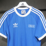 2024 Italy Blue Casual Retro Edition T-Shirts (High Quality)