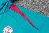 24-25 PSG Lake blue Hoodie Half Pull Tracksuit #F599半拉连帽