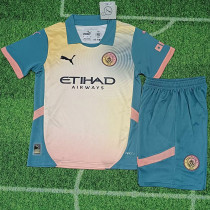 24-25 Man City Fourth Kids Soccer Jersey