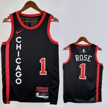 23-24 BULLS ROSE #1 Black City Edition Top Quality Hot Pressing NBA Jersey