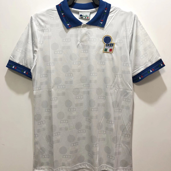 1994 Italy Away White Retro Soccer Jersey