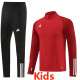 2024 AD Red Kids Half Pull Tracksuit #AB05 (童装) (半拉链)