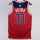 22-23 Wizards KUZMA #33 Red Top Quality Hot Pressing NBA Jersey