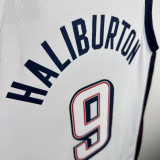 2024 Olympic Game USA HALIBURTON # 9 White Basketball Jersey