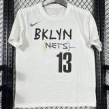 T251 Nets HARDEN #13 White High Quality Casual T-Shirt