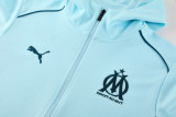 24-25 Marseille Light blue Hoodie Jacket Tracksuit #01