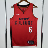 24-25 HEAT JAMES #6 Red City Edition Top Quality Hot Pressing NBA Jersey (V领）