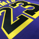 22-23 LAKERS JAMES #23 Purple Top Quality Hot Pressing NBA Jersey (Trapeze Edition)
