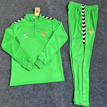 23-24 Real Betis Green Half Pull Tracksuit (Pants Have Pocket)(半拉链)