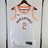 23-24 Sa Spurs LEONARD #2 White City Edition Top Quality Hot Pressing NBA Jersey