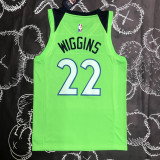 Timberwolves WIGGINS #22 Fluorescent Green Top Quality Hot Pressing NBA Jersey