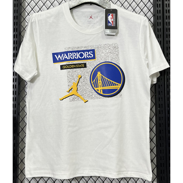 T194 Warriors Jordan White High Quality Casual T-Shirt