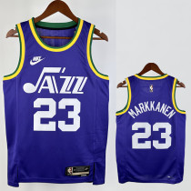 23-24 JAZZ MARKKANEN #23 purple Top Quality Top Quality Hot Pressing NBA Jersey (Retro Logo)