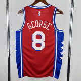 22-23 76ERS GEORGE #8 Red Top Quality Hot Pressing NBA Jersey (Trapeze Edition) 飞人版