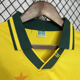 1993-1994 Brazil Home Yellow Retro Soccer Jersey