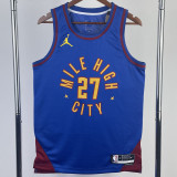 22-23 Nuggets MURRAY #27 Blue Top Quality Hot Pressing NBA Jersey (Trapeze Edition) 飞人版