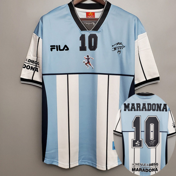 2001 Argentina MARADONA 10# Commemorative Edition Retro Soccer Jersey