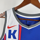 23-24 Kings MONK #0 Blue City Edition Top Quality Hot Pressing NBA Jersey