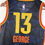 23-24 OKC Thunder GEORGE #13 Dark Blue City Edition Top Quality Hot Pressing NBA Jersey