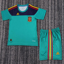 2010 Spain Green Goalkeeper Retro Kids Soccer Jersey