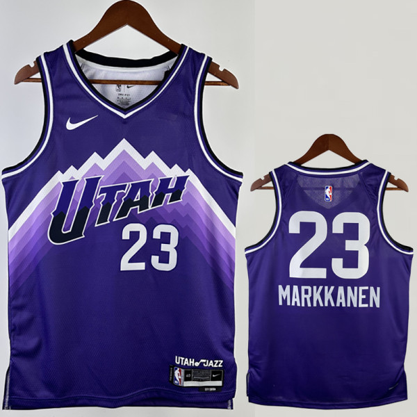 23-24 JAZZ MARKKANEN #23 Purple City Edition Top Quality Hot Pressing NBA Jersey