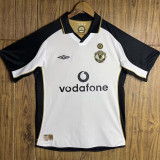 2001-2002 Man Utd White 100th Anniversary Retro Soccer Jersey