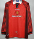 1996 Man Utd Home Long Sleeve Retro Soccer Jersey (长袖)