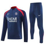24-25 PSG Royal blue Half Pull Tracksuit (半拉链)