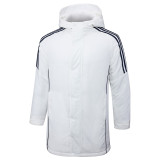 24-25 White Hooded Windbreaker Fabric Cotton Coat #G228光板