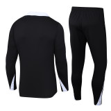 24-25 NK Black Kids Half Pull Tracksuit #05(童装半拉链)(白色领)