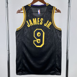 Lakers JAMES JR. #9 Black Top Quality Hot Pressing NBA Jersey(蛇纹)