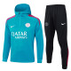 24-25 PSG Lake blue Hoodie Half Pull Tracksuit #F599半拉连帽