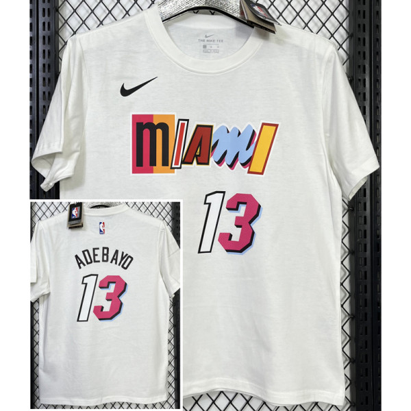 T148 HEAT ADEBAYO #13 White High Quality Casual T-Shirt