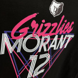 T165 Grizzlies MORANT #12 Black High Quality Casual T-Shirt