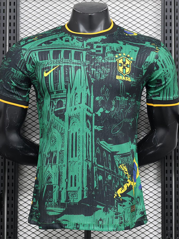 24-25 Brazil Green Black Special Edition Player Version Soccer Jersey