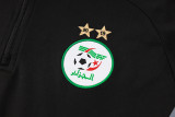 24-25 Algeria Black Kids Half Pull Tracksuit (童装)(半拉链)