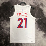 22-23 76ERS EMBIID #21 White City Edition Top Quality Hot Pressing NBA Jersey