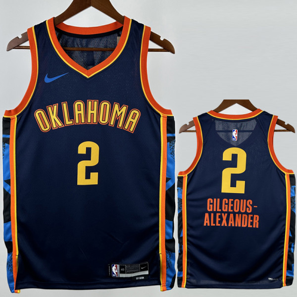 24-25 OKC Thunder GILGEOUS-ALEXANDER #2 Black City Edition Top Quality Hot Pressing NBA Jersey