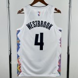 24-25 Nuggets WESTBROOK #4 White City Edition Top Quality Hot Pressing NBA Jersey
