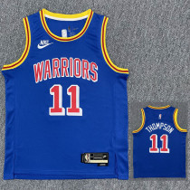 Warriors THOMPSON #11 Blue 75th Anniversary Retro NBA Jersey