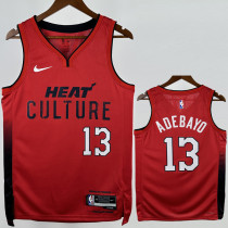 24-25 HEAT ADEBAYO #13 Red City Edition Top Quality Hot Pressing NBA Jersey (V领）