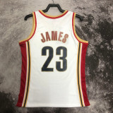 2003-04 Cleveland Cavaliers JAMES #23 White Retro Top Quality Hot Pressing NBA Jersey