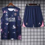 24-25 PSG Dark blue Tank top and shorts suit