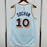 24-25 SA Spurs SOCHAN #10 Light blue City Edition Top Quality Hot Pressing NBA Jersey