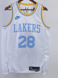 22-23 LAKERS HACHIMURA #28 White Retro Top Quality Hot Pressing NBA Jersey