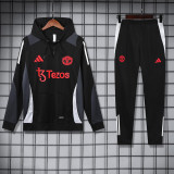 24-25 Man Utd Black Hoodie Tracksuit (卫衣套装)