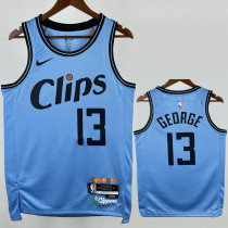 24-25 Clippers GEORGE #13 Blue City Edition Top Quality Hot Pressing NBA Jersey