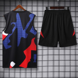 25-26 Man Utd Black Tank top and shorts suit