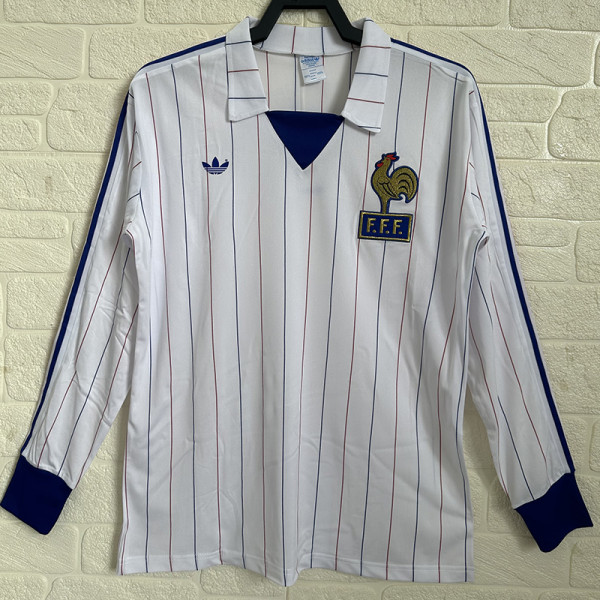 1980-1982 France Away Long Sleeve Retro Soccer Jersey (长袖)